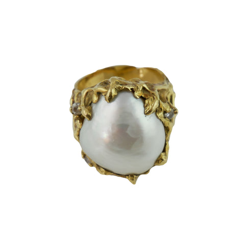 1978 BAROQUE PEARL NATURE ROOT RING