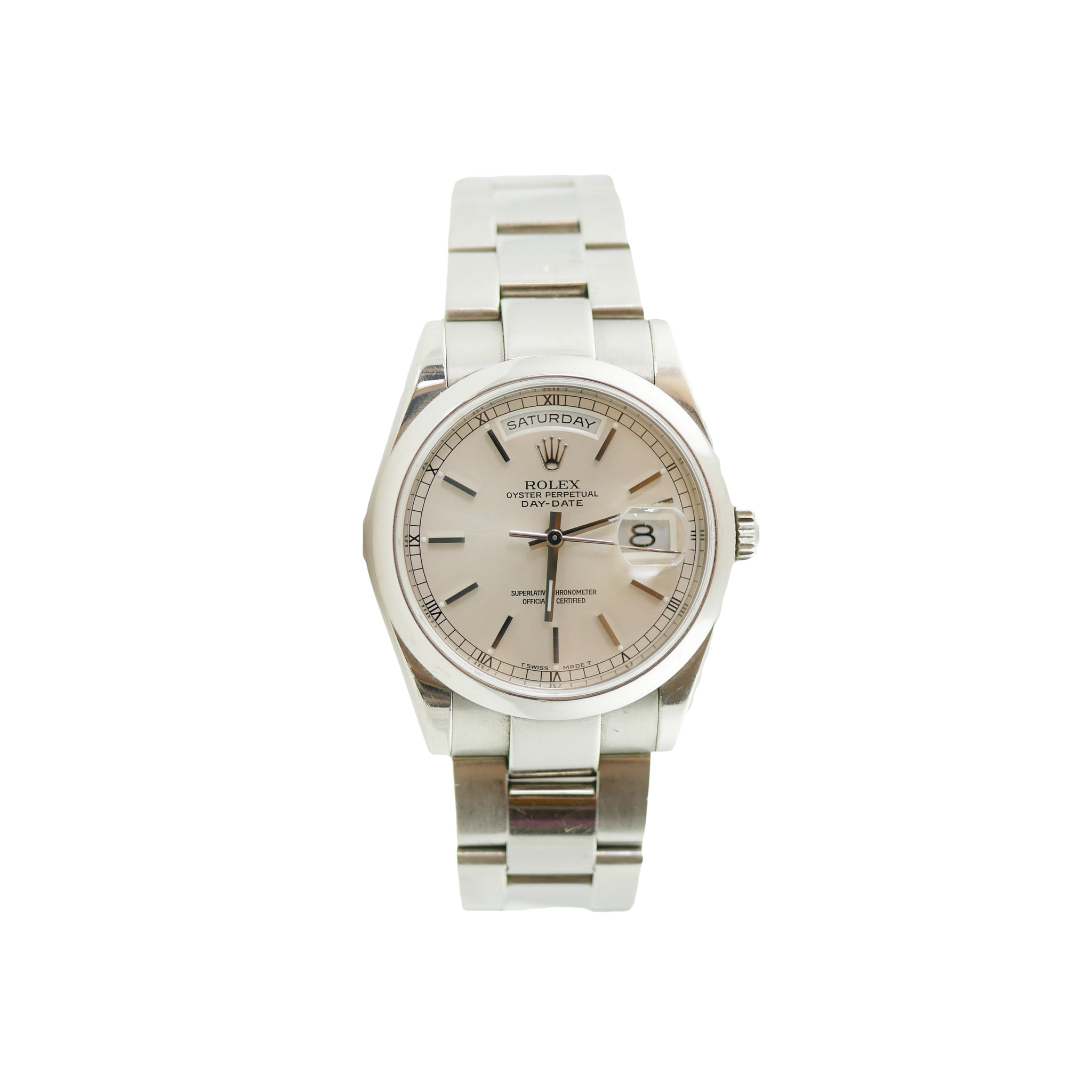 ROLEX OYSTER PERPETUAL DAY-DATE 18K WHITE GOLD