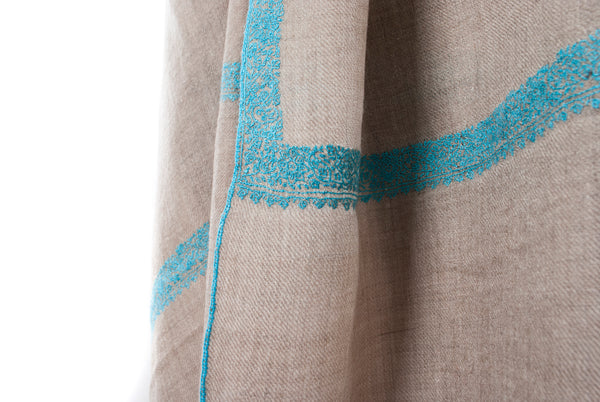 PASHMINA WITH HAND EMBROIDERED BORDER