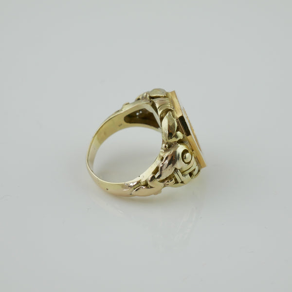 S O L D 1880's RUSSIAN IMPERIAL CROWN GOLD RING